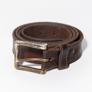 Justin Men’s Brown Leather Belt Made in USA Size 38 (49" x 1.5") Western Cowboy